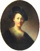 REMBRANDT Harmenszoon van Rijn Bust of a woman with a feathered beret Germany oil painting artist